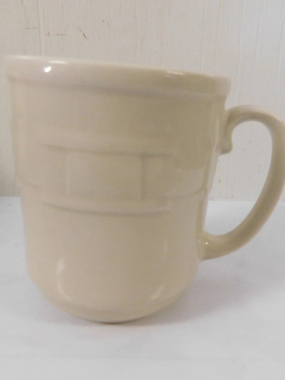 Longaberger Woven Traditions Coffee Mug Ivory USA Made